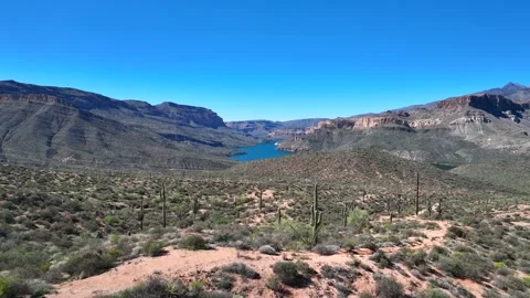 Aerial view of Apache Trail and Canyon Lake, United States. Stock-Footage 320165398