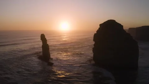 Aerial View of the apostles. Stock Footage 345227390