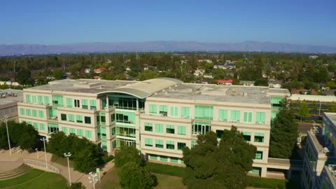 Aerial view of apple headquarters Stock Footage 336330246