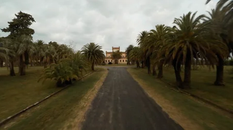 Aerial view approaching Castillo de Piria in Piriapolis, Uruguay Stock Footage 63301923