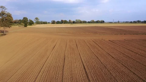 Aerial view of arable land ready for sowing. Stock Footage 118653087