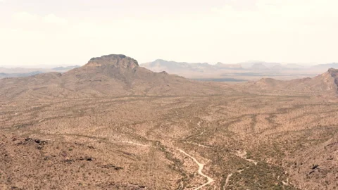 Aerial View of Arch Canyon Trail Organ Pipe Cactus National Monument  4K Stock Footage 155319086