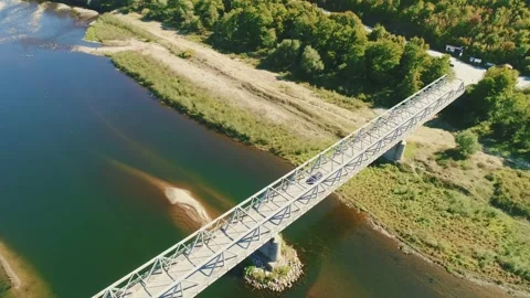 Aerial view of Arda River, passing through the Eastern Rhodopes Vidéo 167723513