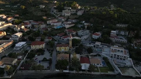 Aerial view of Argassi coastal town, Greece. Stock Footage 342197972