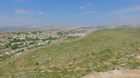 Aerial view of Ariel city Stock Footage