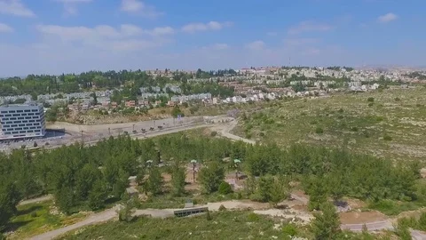 Aerial view of Ariel city Stock Footage