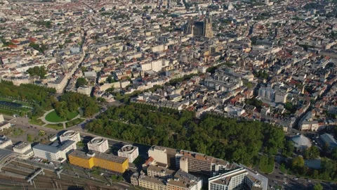 Aerial view around the city Reims Stock Footage 250412181