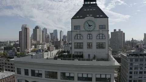 Aerial view around Clock Tower Condominium Stock Footage 120372954