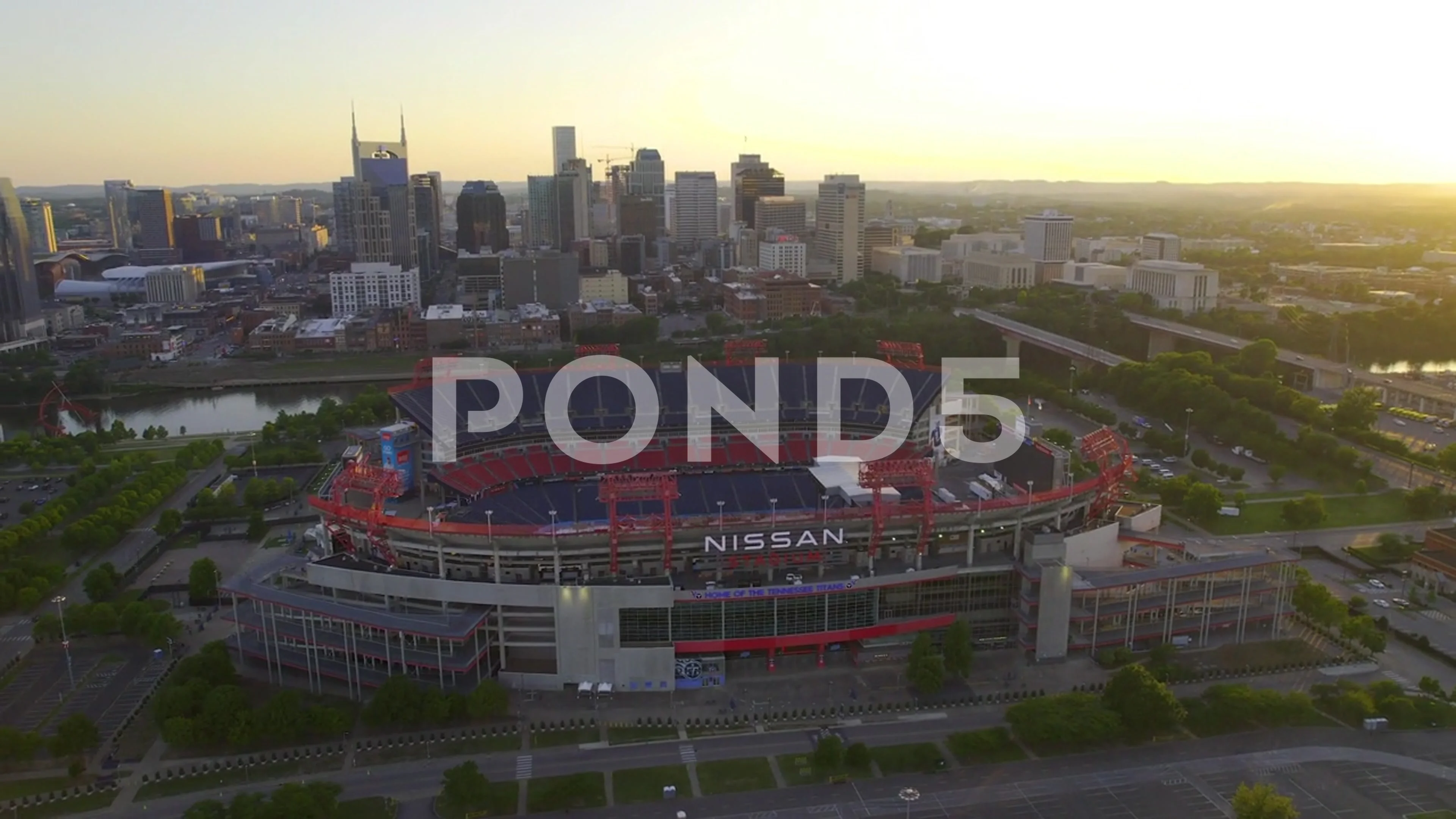 Drone video of Nissan Titans stadium, Na, Stock Video