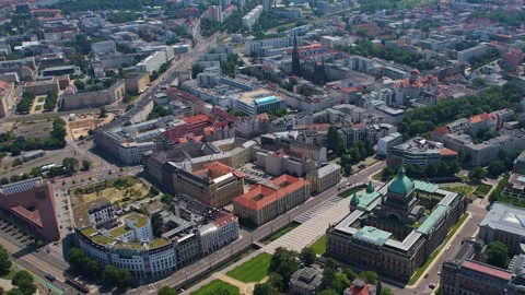 Aerial view around the old town of the city Leipzig Stock Footage 281465088
