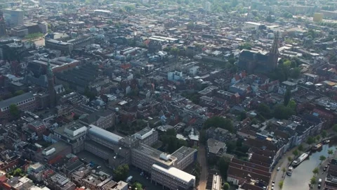 Aerial view around the old town of the city XXX Stock Footage 305355560