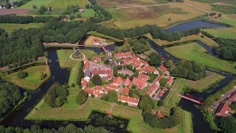 Aerial view around the old town of the city Bourtange 库存影片 305355965