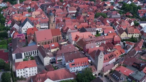 Aerial view around the old town of Volkach 库存影片 305571887