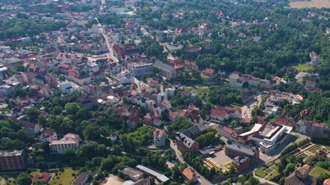 Aerial view around the old town of the city Zeitz Vídeo Stock 305874494
