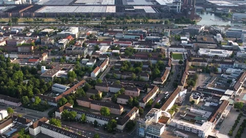 Aerial view around the old town of the city Wolfsburg Видео 306020171