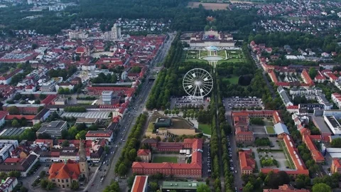 Aerial view around the old town of the city Ludwigsburg Vídeos de archivo 306172879