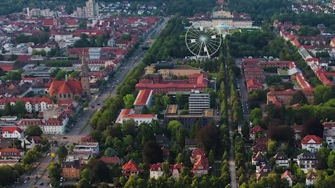 Aerial view around the old town of the city Ludwigsburg Stockbeeldmateriaal 306177384