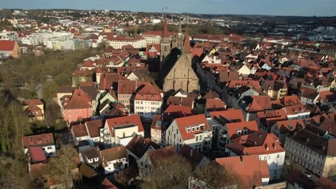Aerial view around the old town of the city  Ansbach 库存影片 307134543