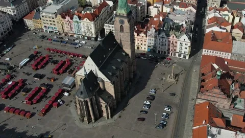 Aerial view around the old town of the city Pilsen 库存影片 307134891