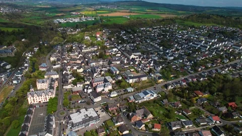 Aerial view around the old town of the city Hadamar Vidéo 307178462