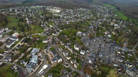 Aerial view around the old town of the city  Freudenberg 库存影片 307178750