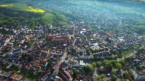 Aerial view around the old town of the city  Leimen Vidéo 307180186