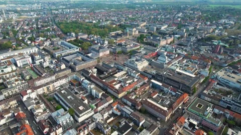 Aerial view around the old town of the city  Darmstadt Vídeos de archivo 307180591