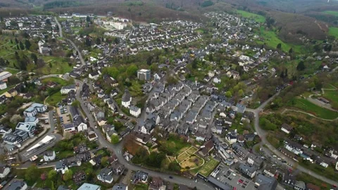 Aerial view around the old town of the city  Freudenberg Vídeos de archivo 307182552