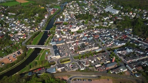 Aerial view around the old town of the city  Diez 库存影片 307186434