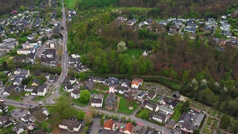 Aerial view around the old town of the city  Odenthal Vídeo Stock 307241928