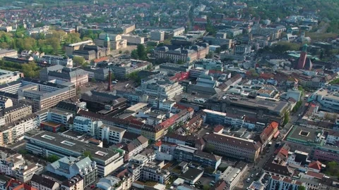 Aerial view around the old town of the city  Darmstadt Видео 307245044