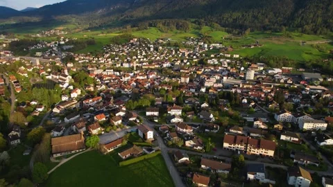 Aerial view around the old town of the city Moutier 库存影片 308286523