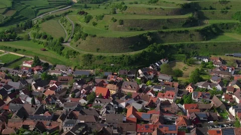 Aerial view around the old town of the city Vogtsburg Vídeos de archivo 309010281