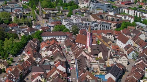 Aerial view around the old town of the city Liestal Vidéo 309017660