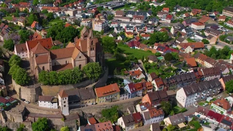 Aerial view around the old town of the city Beisach 库存影片 309018520