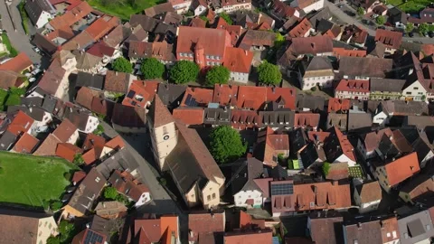 Aerial view around the old town of the city Burkheim am Kaiserstuhl Видео 309018770