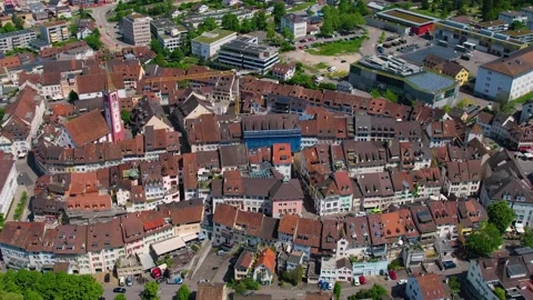 An aerial view around the old town of the city Liestal 库存影片 309025968