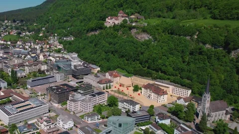 Aerial view around the old town of the city Vaduz 库存影片 309143873