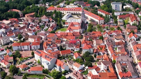 Aerial view around the old town of the city Germersheim in Germany Vídeos de archivo 310742966