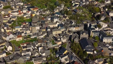 Aerial view around the old town of the city Mendig in Germany 库存影片 336289799