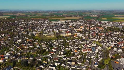 Aerial view around the old town of the city Rheinbach in Germany Stockbeeldmateriaal 336289955