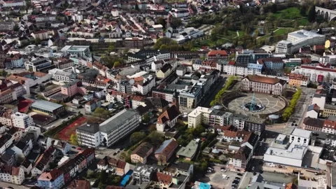 Aerial view around the old town of the city Pirmasens  Vídeos de archivo 336397252