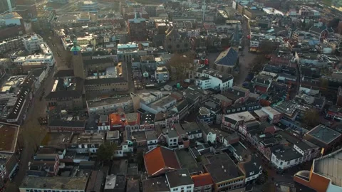 Aerial view around the old town in the city Enschede in the netherlands Vídeos de archivo 336452884