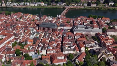 Aerial view around the old town city Heidelberg in Germany Vídeos de archivo 336511334