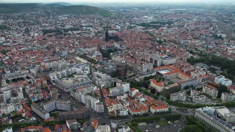 Aerial view around the old town of  the city Clermont-Ferrand in France Stock-Footage 336731664