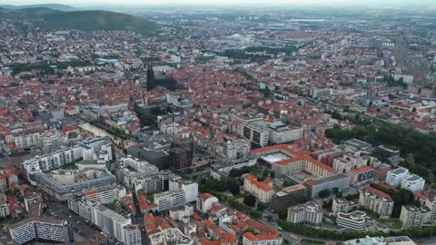 Aerial view around the old town of  the city Clermont-Ferrand in France Stock-Footage 336731697
