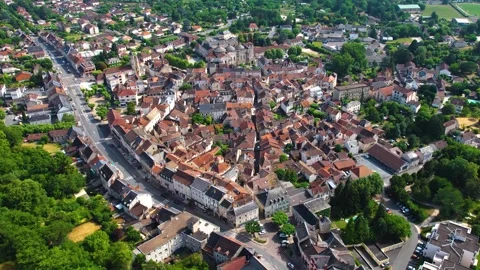 Aerial view around the old town of the city Souillac in France Stock-Footage 336731774