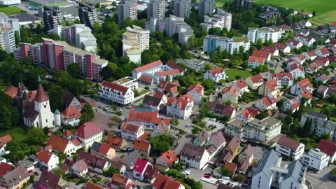 Aerial view around the old town of the city Hemmingen in Germany Видео 336810448