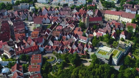 Aerial view around the old town of the city Leonberg in Germany 库存影片 336810552