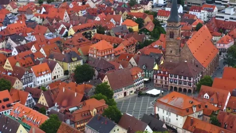 Aerial view around the old town of the city  Schwabach in Germany Vídeos de archivo 336859612